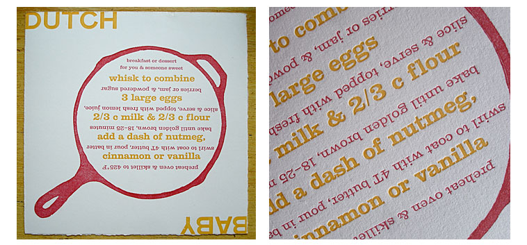 letterpress dutch baby