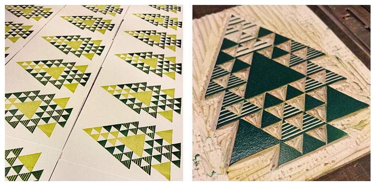 novaaskue letterpress tree card reduction cut