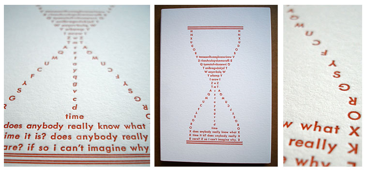 Letterpress Hourglass